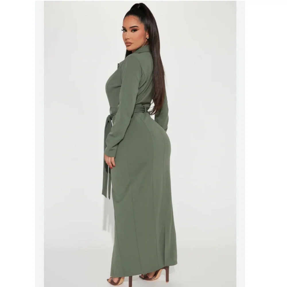 Fashion Nova Alyana Maxi Dress Green XL - Picture 2 of 7